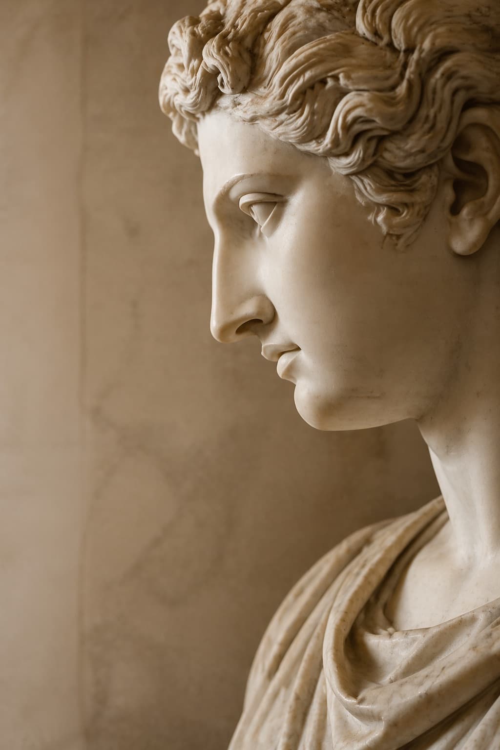 Perfil de una escultura clásica